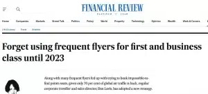 Australian Financial Review — Forget using frequent flyers for Business Class until 2023, July 2022