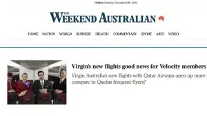 The Australian — Virgin's new flights good news for Velocity members, 2025